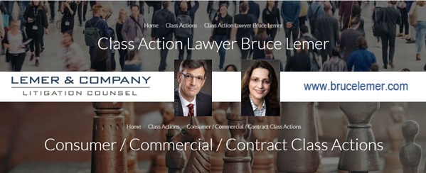 Bruce Lemer, 30+ years experience as class actions, product liability lawyer - click for more info.