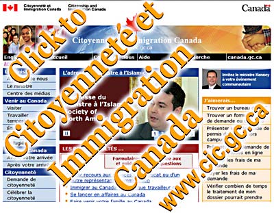 CLICK TO - Le site Web de Citoyenneté et Immigration Canada (CIC) constitue votre meilleure source d’information sur l’immigration au Canada, sur l’établissement au Canada et sur la citoyenneté canadienne -[this is a small image capture of the Citoyenneté et Immigration Canada French language web page www.cic.gc.ca GO THERE BY CLICKING YOUR MOUSE HERE