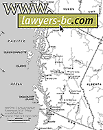 CLICK TO RETURN TO HOME PAGE - Lawyers-bc.com on map of province of BC Canada