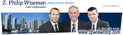 Photo of Wiseman law corp ICBC claims disputes lawyhers, Elliot Holden, Z. Philip Wiseman and casemanager Stuart Davies